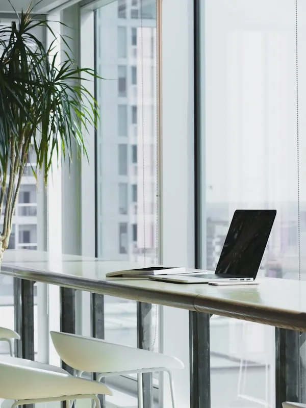 Modern office desk setup